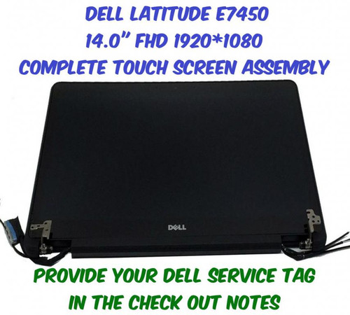 14" Dell Latitude E7450 FHD LED LCD Screen Display Full Assembly 2D73T 02D73T