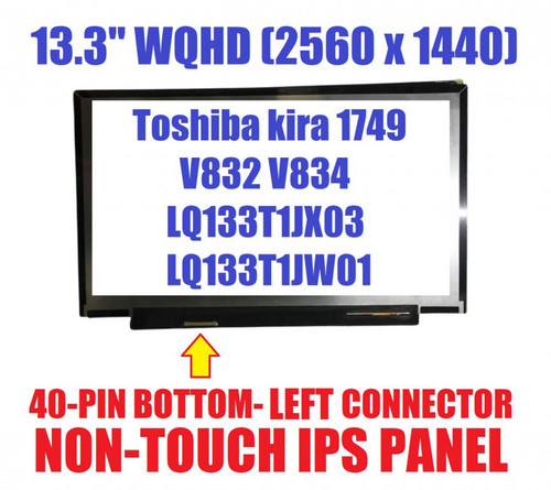 13.3" 2560X1440 Sharp LQ133T1JX03 A LCD Screen Display TOSHIBA kira 1749 QHD