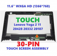 New Genuine 11.6" HD 1366X768 LCD Screen Display Touch Digitizer Glass Bezel Frame Assembly Lenovo IdeaPad Yoga 2 20332 Win 8