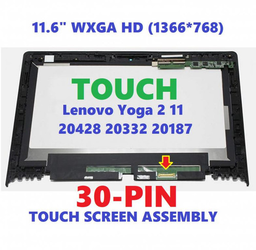 New Genuine 11.6" HD 1366X768 LCD Screen Display Touch Digitizer Bezel Frame Assembly Lenovo IdeaPad Yoga 90400280