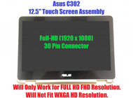 New REPLACEMENT 12.5" FHD 1920x1080 LCD Screen LED Display Touch Digitizer Bezel Frame Assembly ASUS Chromebook Flip c302 C302CA