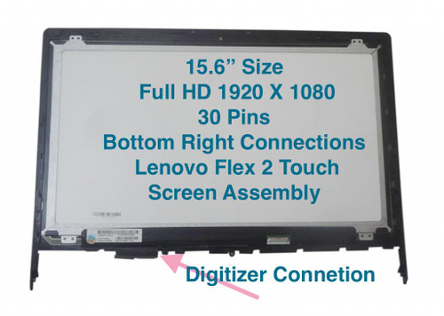 BLISSCOMPUERS Compatible 15.6 inch FullHD 1080P LED LCD Display Touch Screen Digitizer Assembly + Bezel Replacement for Lenovo Flex 2-15 2-15D 20405 20377 59418213 5941826