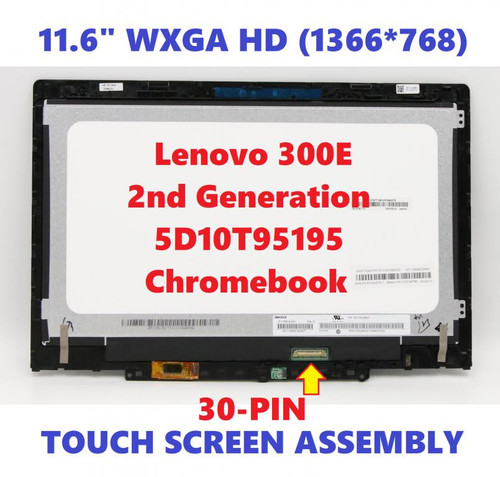 New REPLACEMENT 11.6" LCD Touch Screen Display Assembly Frame Lenovo 300e 2nd Gen Chromebook 81MB