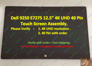12.5" 3840x2160 UHD 4K LCD Screen LQ125D1JW31 40 pin Non Touch 0HGMJ6 Dell XPS 12 9250