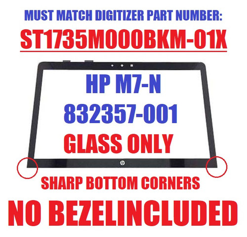 BLISSCOMPUTERS New Genuine 17.3" Touch Screen Digitizer Glass Panel Fit HP Envy 17T-R100 17-r002TX 17-r003TX