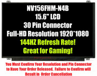 BLISSCOMPUTERS 15.6" 1920x1080 NV156FHM-N4B 144HZ 72% NTSC IPS 30 PIN LCD LED Screen Display Panel