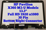 13.3" Full HD 1920x1080 LED LCD Display Touch Screen Digitizer Assembly Bezel HP Pavilion X360 m3-u m3-u000 m3-u001dx m3-u002dx m3-u003dx Control Board
