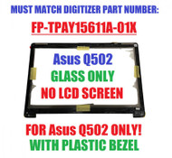 BLISSCOMPUERS Compatible 15.6 inch Replacement Touch Screen Digitizer Front Glass Panel + Bezel Replacement for ASUS Q502 Q502L Q502LA Q502LB Q502LD Q502LN Series (FP-TPAY15611A-01X)