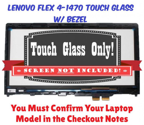BLISSCOMPUERS 14.0 inch Replacement Touch Screen Digitizer Front Glass Panel + Bezel for Lenovo Flex 4-14 4-1470 80SA 4-1480 80VD