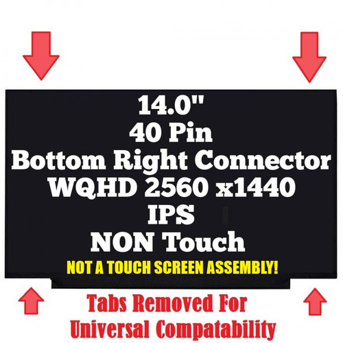 BLISSCOMPUTERS 14.0" 2560x1440 40pin edp QHD eDP 40PINS LED LCD Screen for LP140QH1-SPD2 LP140QH1(SP)(D2)