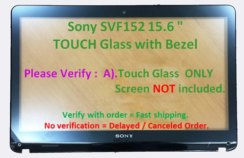 BLISSCOMPUTERS 15.5" Touch Screen Replacement Glass Digitizer Panel for Sony VAIO Fit 15E SVF15211SNB (Non-LCD)