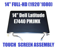 BLISSCOMPUTERS 14.0" Complete Whole Screen Replacement Kit with Touch Digitizer Panel Glass + LCD Display + Back Cover & Hinge for DELL E7440 Full HD 1920x1080