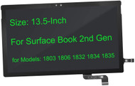 BLISSCOMPUTERS New Touch Screen Assembly for Microsoft Surface Book 2 1834, UHD 3000x2000 Digitizer LCD LED Display