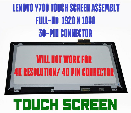 New REPLACEMENT 15.6" FHD 1920x1080 LCD Screen IPS LED Display Touch Digitizer Bezel Frame Touch Control Board Assembly Lenovo ideapad ideapad Y700-15ACZ 80NY FHD