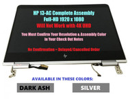 BLISSCOMPUTERS New Replacement 13.3" FHD (1920x1080) LCD Screen IPS LED Display + Touch Digitizer + Silver Cover Hinges Cable Complete Full Assembly for HP Spectre X360 13-ac051TU