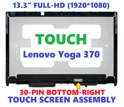 13.3" Touch Screen Glass Digitizer FHD LCD Display Assembly Frame Lenovo Thinkpad Yoga 370 20JH 20JJ 01HY320 LQ133M1JX15