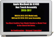 BLISSCOMPUTERS Laptop A1466 LCD Screen Assembly 661-02397 661-7475 for Apple MacBook Air 13" A1466 Display 2013 2014 2015 2016 2017 Year