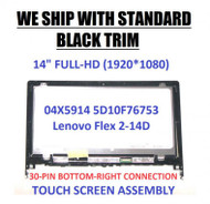 New 14" FHD 1920x1080 LCD Touch Screen Digitizer Assembly Bezel REPLACEMENT Assembly Lenovo Flex 4 14