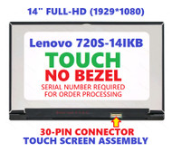 14" FHD 1920x1080 LCD Screen IPS LED Display Touch Digitizer Bezel Assembly Lenovo IdeaPad 720S-14IKB