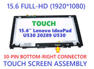 New REPLACEMENT 15.6" FHD 1920x1080 IPS LCD Screen LED Display Touch Digitizer Assembly Lenovo Ideapad U530 20289