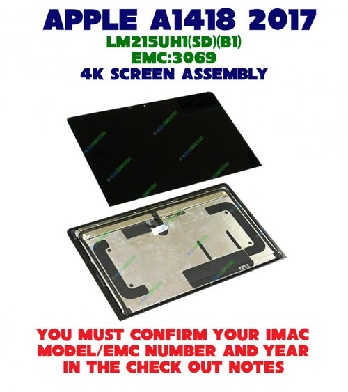 BLISSCOMPUTERS Original 21.5'' A1418 4K LM215UH1 SD B1 LCD Retina Screen with Glass Assembly for iMac Mid 2017 MNE02 MNDY2