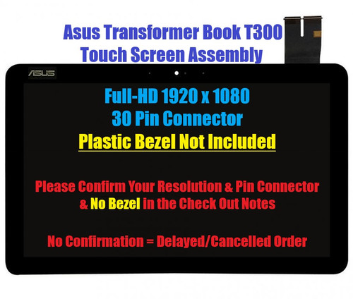 12.5" 1920x1080 Touch Glass Panel Digitizer Panel LCD Display Screen Assembly ASUS Transformer Book T300FA-1A