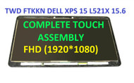BLISSCOMPUTERS 15.6" 1920x1080 Touch Glass Panel Digitizer Panel LCD Display Screen + Hinge + Bezel + A B Case Full Assembly for Dell XPS 15 L521X