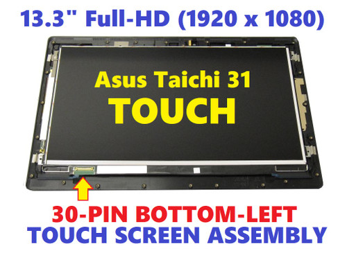 BLISSCOMPUTERS 13.3" 1920x1080 Full Screen with LCD LED Display & Touch Screen Digitizer Panel & Back Cover and Hinges Replacement for ASUS TAICHI 31-NS51T Dual Display
