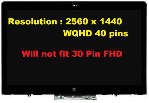 14" QHD LCD LED Display Touch Digitizer Screen Bezel Frame Assembly eDP 40 Pin Lenovo Thinkpad Yoga 460 FRU 01AW134 2560X1440