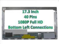 17.3'' 40 pins FHD LCD Screen Display Panel Replacement for Dell Precision M6700 M6600