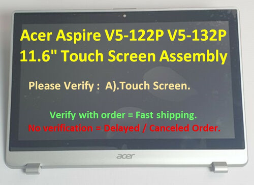 BLISSCOMPUTERS 11.6" 1366x768 Touch Glass Panel Digitizer Panel LCD Display Screen Assembly for Acer Aspire V5-122P V5-122P-0889
