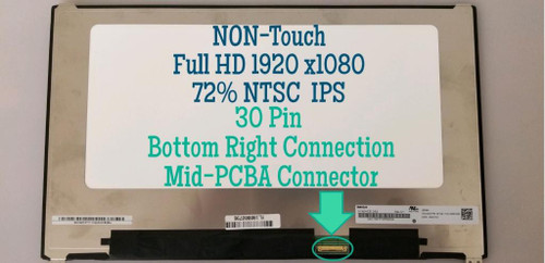 BLISSCOMPUTERS 14" LED LCD Screen IPS Display FHD eDP 30pin for Dell Latitude 7480Max. Resolution:1920x1080