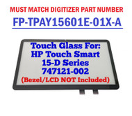 BLISSCOMPUTERS New Genuine 15.6" Touch Screen Digitizer Glass Panel (Without Bezel/LCD) Fit HP TouchSmart 15-D098NR 15-d048TU 15-d073TU 15Z-D000