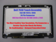 BLISSCOMPUTERS 15.6'' Full LCD Display Touch Screen Digitizer Assembly for DELL Inspiron 15 7558 P55F