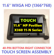 New Genuine 11.6" HD 1366X768 LCD Screen Display Touch Digitizer Bezel Frame Assembly HP Pavilion 11-n006TU 11-n007TU 11-n008TU 11-n009TU 11-n010TU