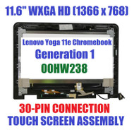 New Genuine 11.6" HD 1366X768 LCD Screen Display Touch Digitizer Bezel Frame Assembly Lenovo ThinkPad FRU 00HW238 00HM249 00HM250