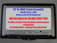 13.3" 1920x1080 Full HD Touch Panel LED Screen REPLACEMENT HP Spectre 13-4101DX X360 NO Bezel Left Connector