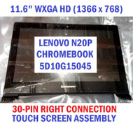 11.6" HD 1366x768 LCD Display LED Screen Touch Digitizer and Bezel Assembly Lenovo N20p Chromebook FRU 5D10G15045