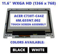 11.6 HD 1366x768 LCD Panel Replacement LED Screen Display with Touch Digitizer, Control Board and White Bezel Frame Assembly for Acer Chromebook R 11 C738T-C8Q2 C738T-C7KD