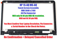 HP 15.6" UHD 3840x2160 LCD Laptop REPLACEMENT Display IPS LED Screen Touch Digitizer Assembly Envy x360 15-aq004ur