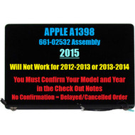 Apple Macbook Pro Retina Screen Assembly A1398 Mid 2015 Lid 661-02532
