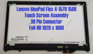 15.6" 1920x1080 Assembly Touch LED Screen Replacement for Lenovo Flex 4-1580 (NO BEZEL)