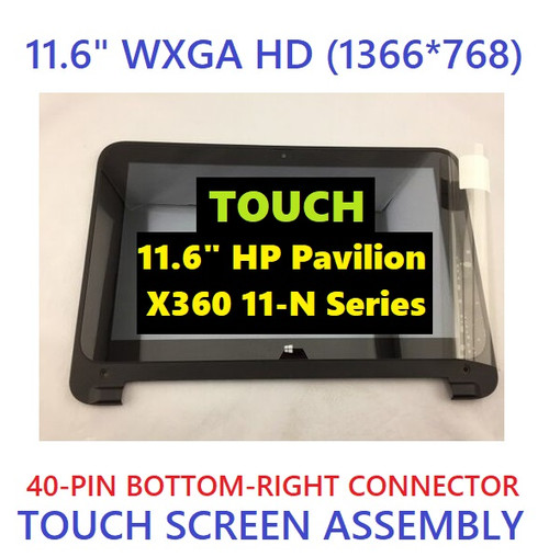 New Genuine 11.6" HD 1366X768 LCD Screen Display Touch Digitizer Bezel Frame Touch Control Board Assembly Pavilion x360 11-n020TU 11-n021TU 11-n017TU 11-n018TU 11-n019TU