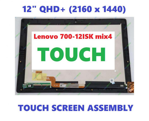 New REPLACEMENT 12" 2160X1440 LCD Screen IPS LED Display Touch Digitizer Bezel Frame Touch Control Board Assembly Lenovo IdeaPad Miix 4 700 FP-ST120SM001AKF-01X