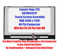 New REPLACEMENT 13.3" UHD 4K 3840x2160 LCD Screen IPS LED Display Touch Digitizer Bezel Frame Touch Control Board Assembly Lenovo Thinkpad Yoga 720-13 80X6 UHD