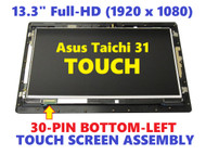 Replacement 13.3" FHD (1920x1080) A LCD Screen LED + B Touch Digitizer Display + Bezel Frame Complete Upper Half Part Assembly N133HSG-WJ1 Fit Asus Taichi 31
