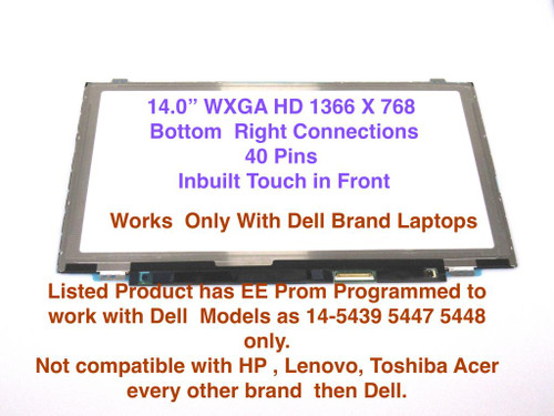 Dp/n W7gvr Replacement Laptop Lcd Screen 14.0" Wxga Hd Led Diode 0w7gvr Hb140wha-101