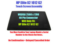 New REPLACEMENT 12" WQXGA+ LCD Touch Screen Assembly HP Elite X2 1012 G2 925556-001
