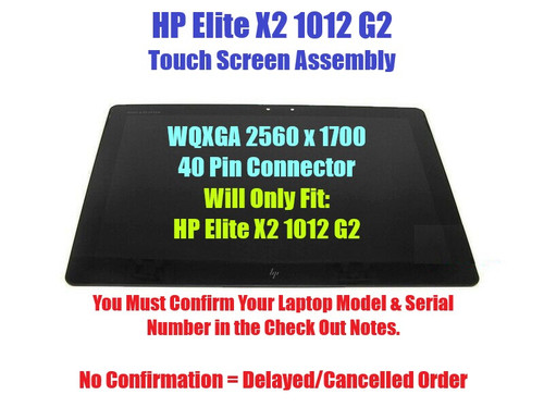 LCD Touch Screen Panel 12.3" WQXGA HP Elite x2 1012 G2 924438-001 Bezel