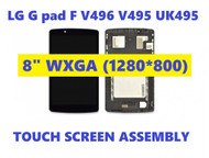 New LG G Pad F 8.0 V495 V496 Touch Digitizer LCD display Screen Assembly Frame